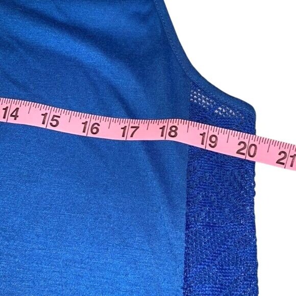 Wound Up Blue Racerback Tank Top With Lace Details & Anchor Graphic XLarge (15-1 - Picture 10 of 10